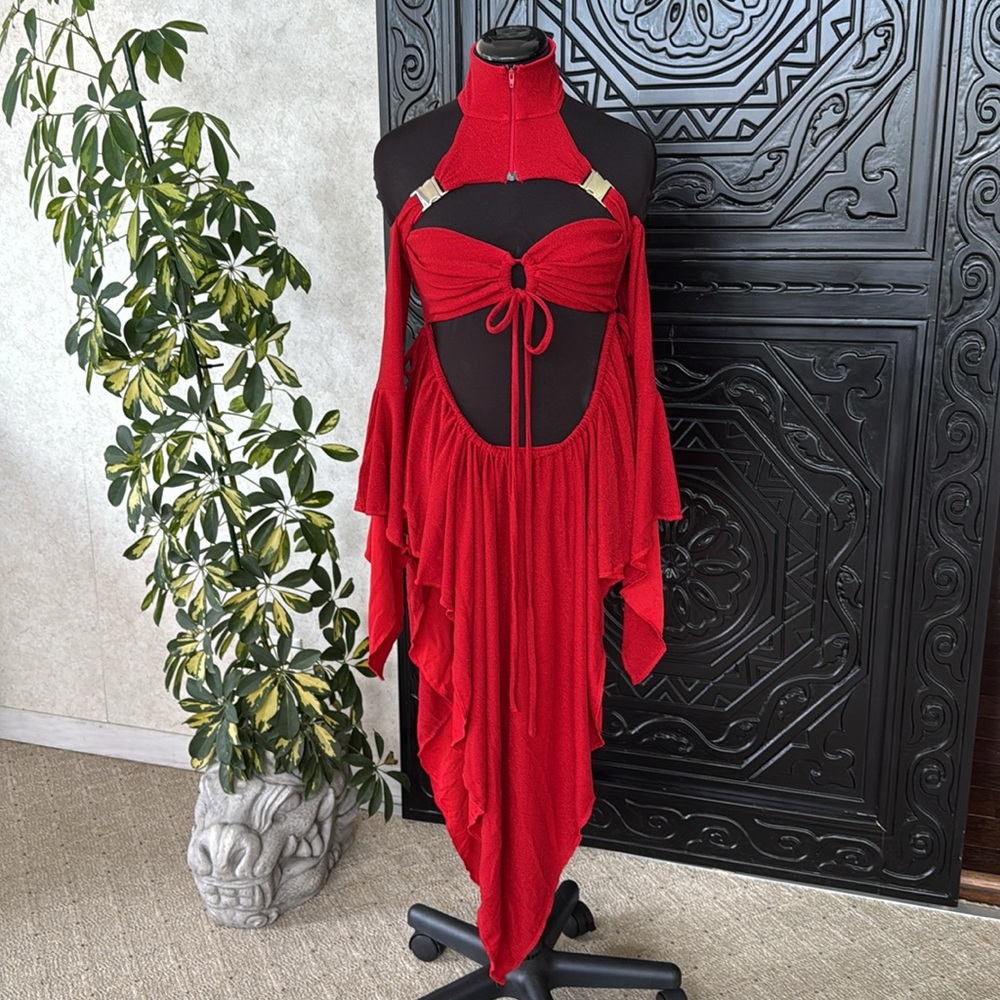 Red Fairy Goddess Rave Set - Picture 2 of 14